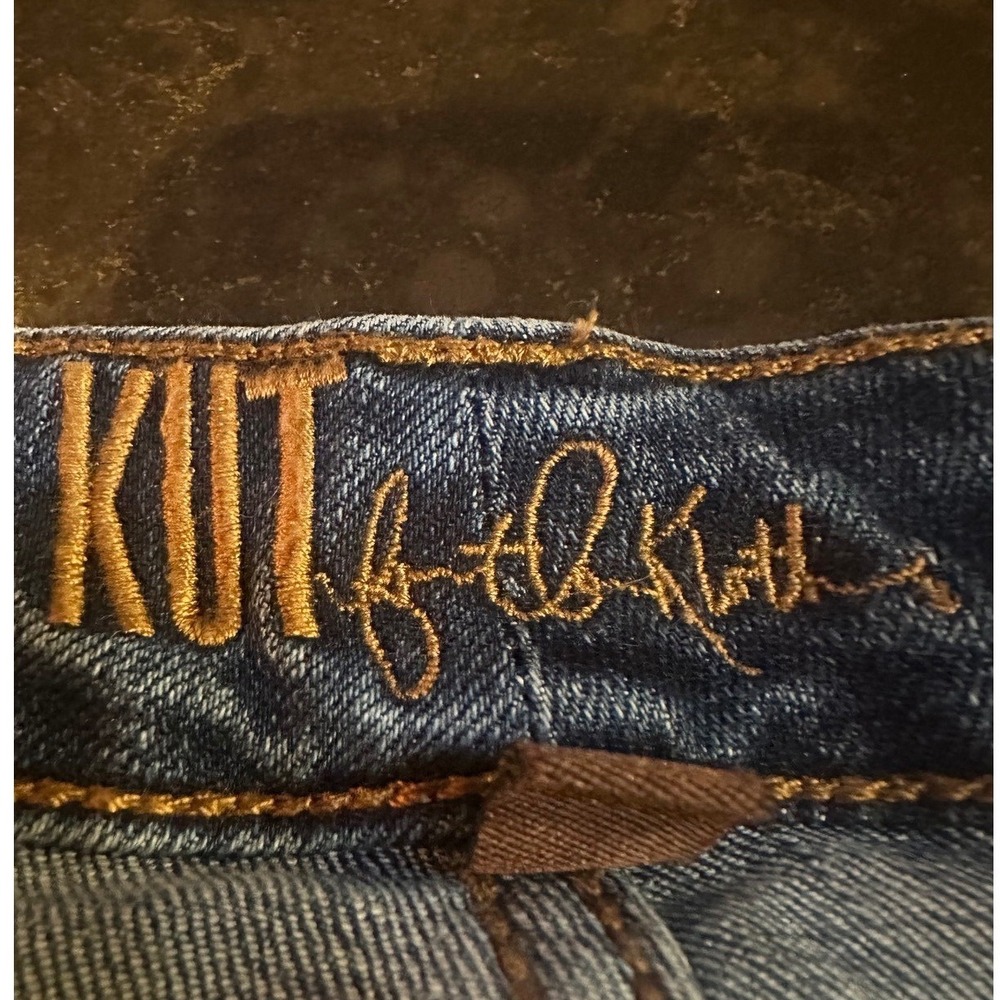 Kut from the Kloth Asher Ankle Straight Leg Raw Hem Jeans Blue 16W